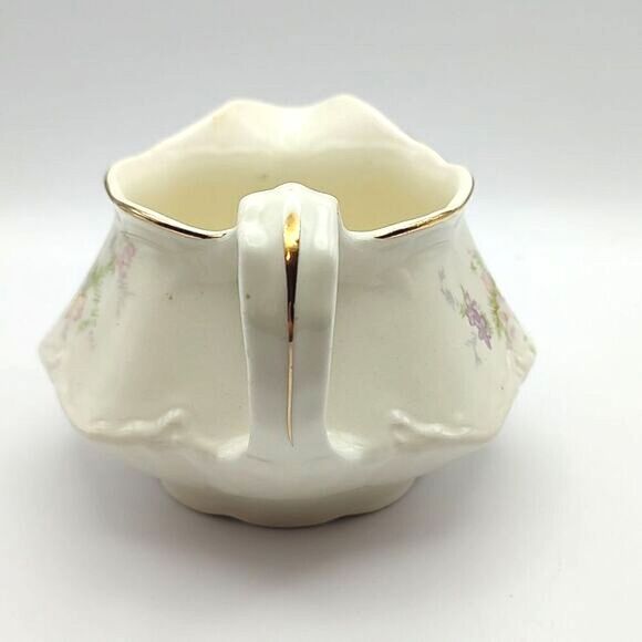 Homer Laughlin Creamer Dainty Floral with Gold Trim Cottage Grandma Cute - Picture 4 of 8